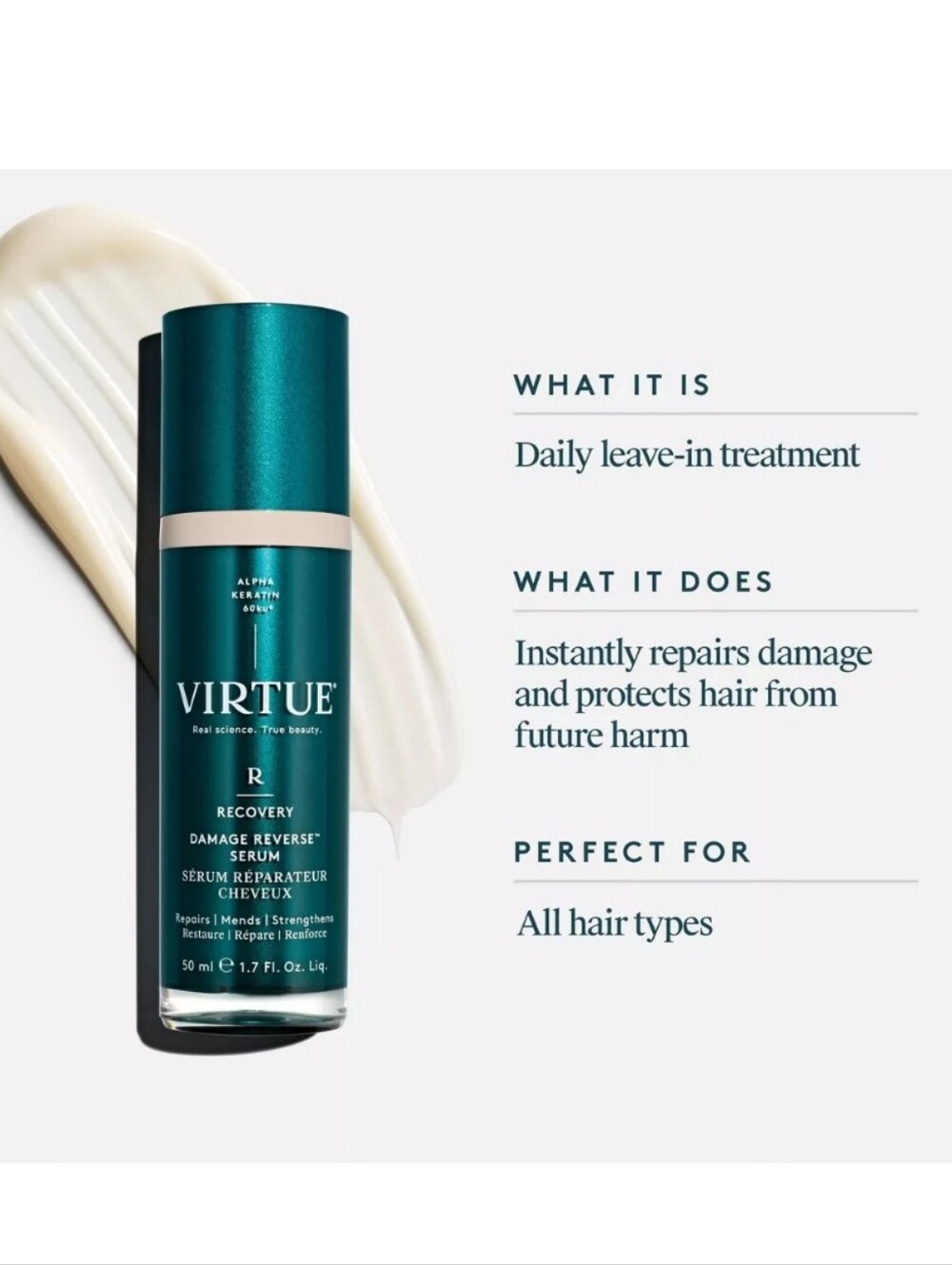 Deluxe sample Virtue Damage Reverse Hair Serum.